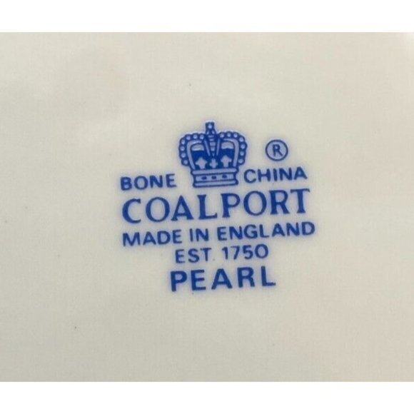 Coalport Pearl Teacup Cup‎ and Saucer Set Blue Flowers England - Picture 3 of 3